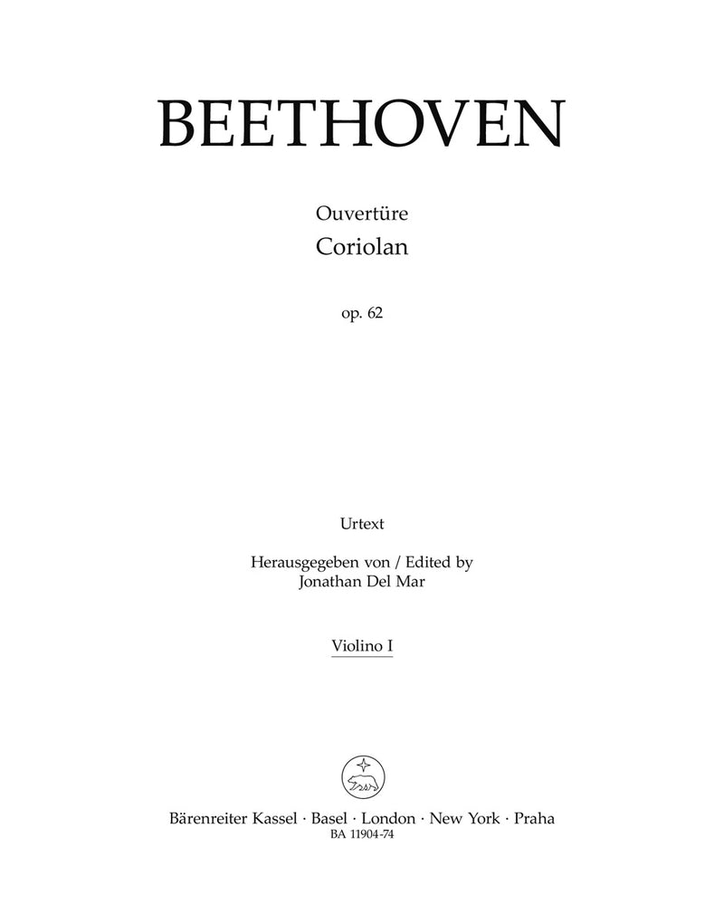 Ouvertüre "Coriolan" for Orchestra op. 62 (1. Violin part)