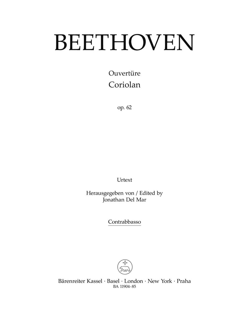 Ouvertüre "Coriolan" for Orchestra op. 62 (Double bass part)