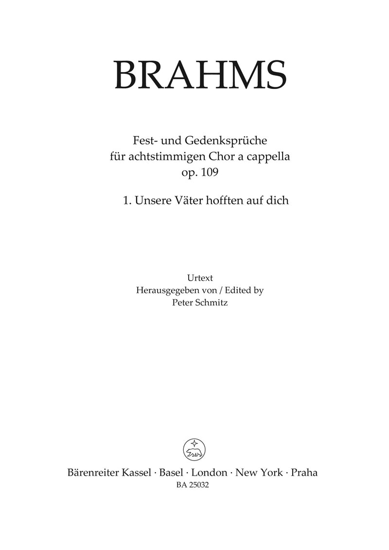 Unsere Väter hofften auf dich op. 109 no. 1