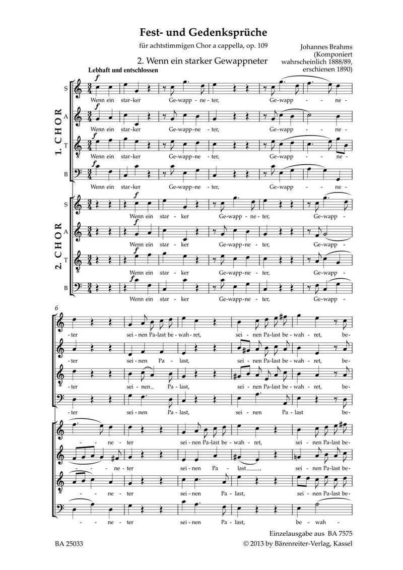 Wenn ein starker Gewappneter op. 109 no. 2