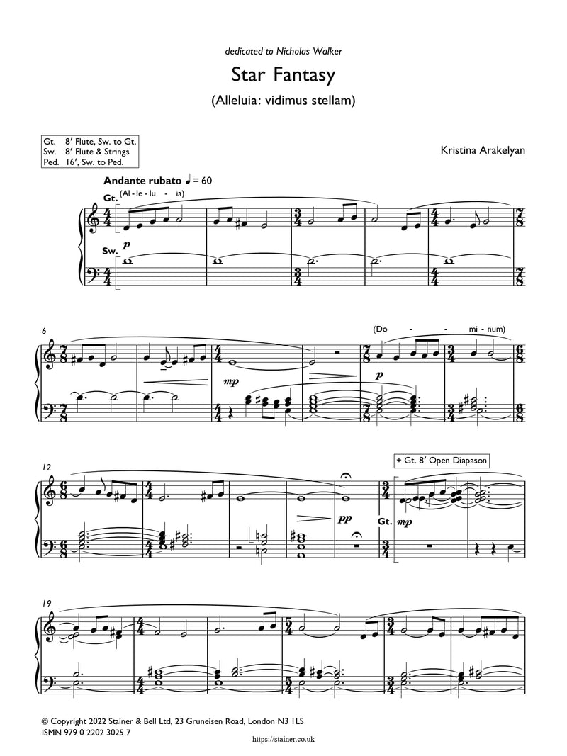 Star Fantasy for Organ