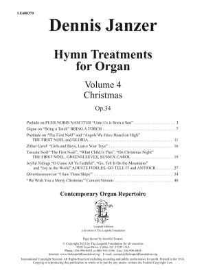 Hymn Treatments for Organ Vol. 4: Christmas
