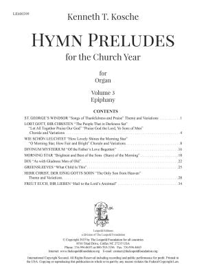Hymn Preludes for the Church Year, Vol. 3: Epiphany