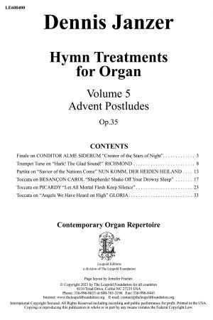 Hymn Treatments for Organ, Vol. 5: Advent Postludes