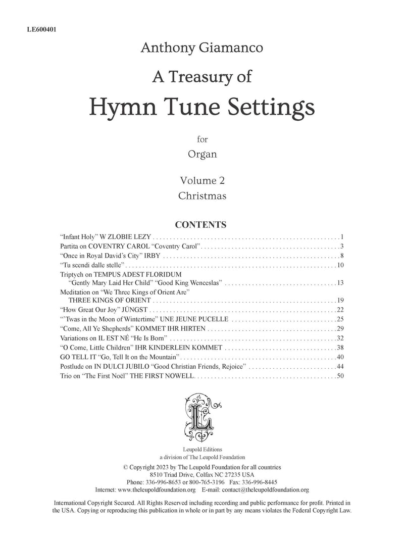 A Treasury of Hymn Tune Settings, Vol. 2: Christmas