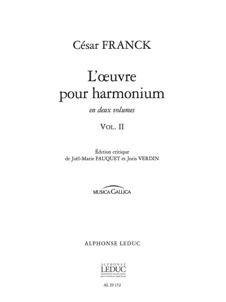 L'Oeuvre pour Harmonium, Vol. 2