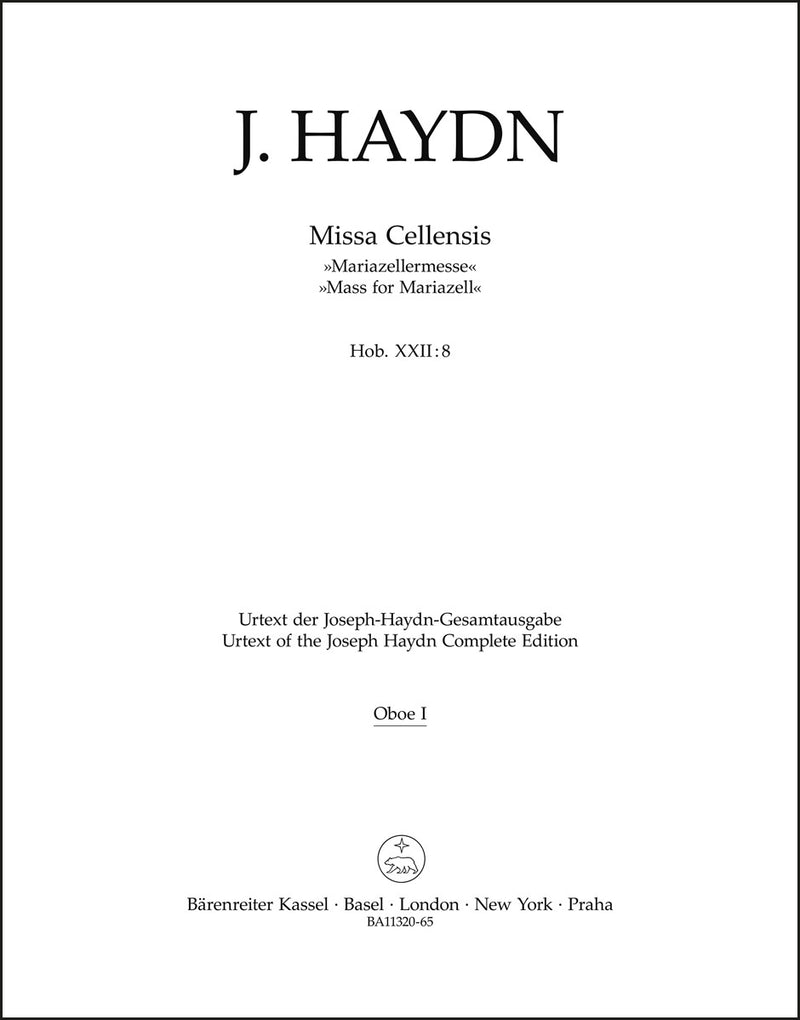 Missa Cellensis, Hob. XXII:8 "Mariazellermesse" (Set of wind parts)