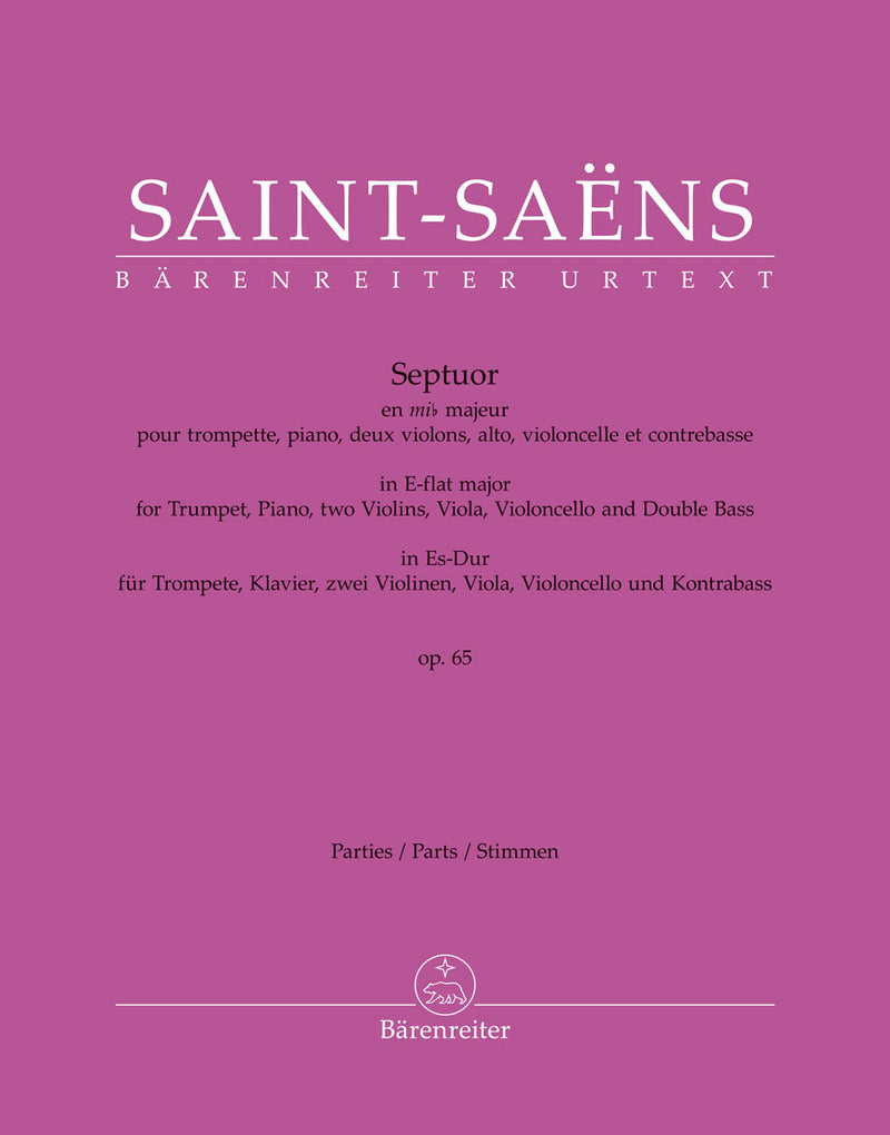 Septuor for Trumpet, Piano, two Violins, Viola, Violoncello and Double Bass in E-flat major op. 65 (Set of Parts)