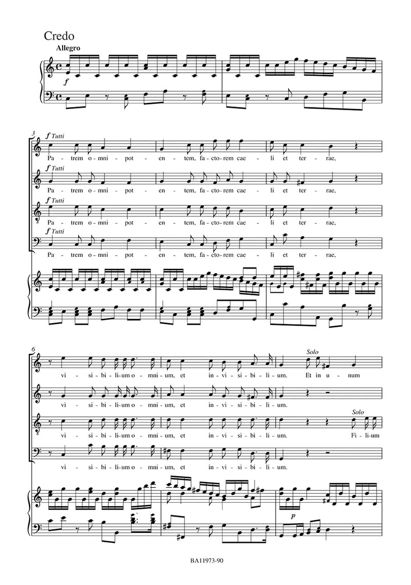 Missa in C-Dur = Mass in C major, K. 220 (196b) "Spatzenmesse" = 雀ミサ（ヴォーカル・スコア）