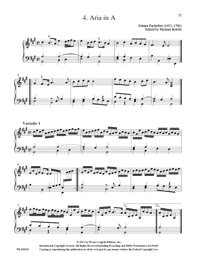 Complete works for keyboard instruments, vol. 8: Arias with variations
