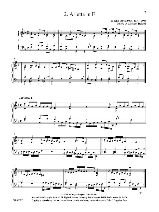 Complete works for keyboard instruments, vol. 8: Arias with variations