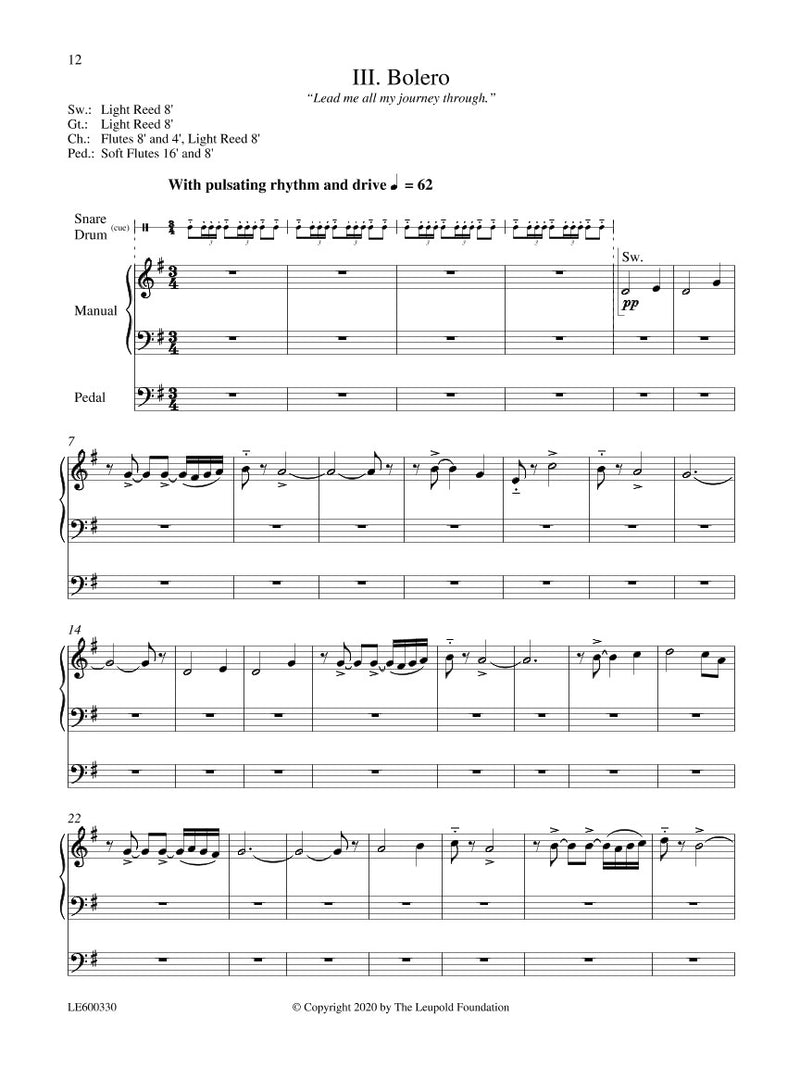 Triptych on "Guide Me, O My Great Redeemer" for Organ and Snare Drum