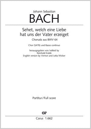 Sehet, welch eine Liebe hat uns der Vater erzeiget, BWV 64, 1 (Score)