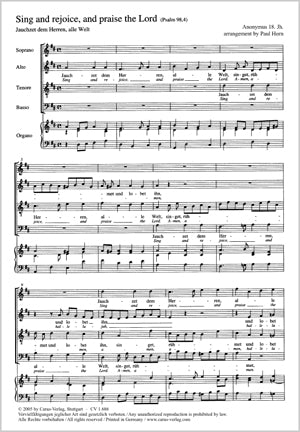 Sing and rejoice, and praise the Lord (Jauchzet dem Herren, alle Welt)