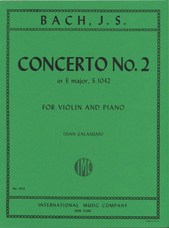 Concerto no. 2 E major, BWV 1042 (Galamian)