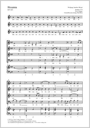 Hosanna, KV 223 (SATB)