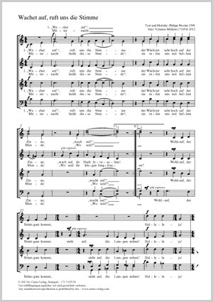 Wachet auf, ruft uns die Stimme (SATB)