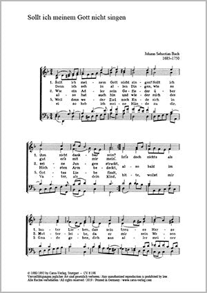Sollt ich meinem Gott nicht singen, BWV 413
