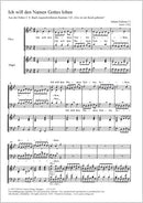 Kuhnau: Ich will den Namen Gottes loben, Bach: Gloria sei dir gesungen