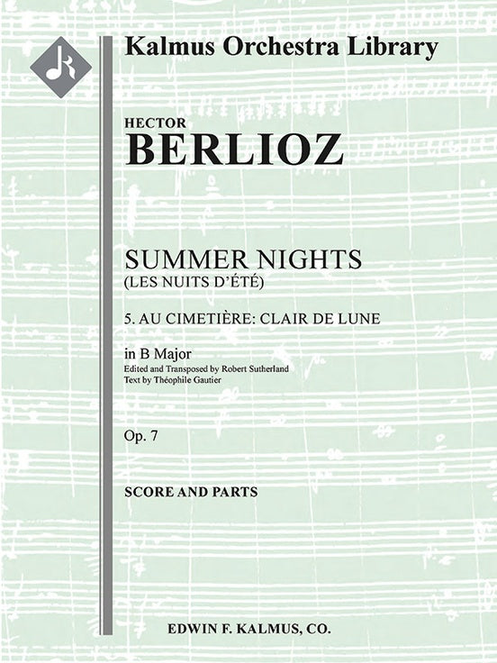 Summer Nights, Op. 7 (Les nuits d'ete): 5. Au Cimetière: Clair de Lune (transposed in B)（スコアとパート譜セット）