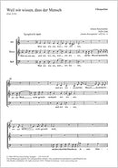 Weil wir wissen, dass der Mensch（合唱楽譜）