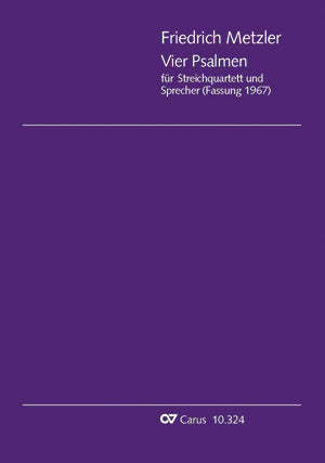 Vier Psalmen für Streichquartett und Sprecher (Score)