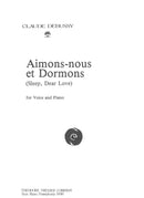 Aimons-Nous et Dormons