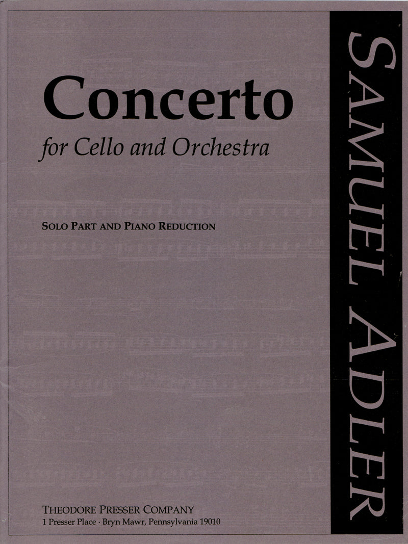 Concerto For Cello and Orchestra (Piano Reduction)