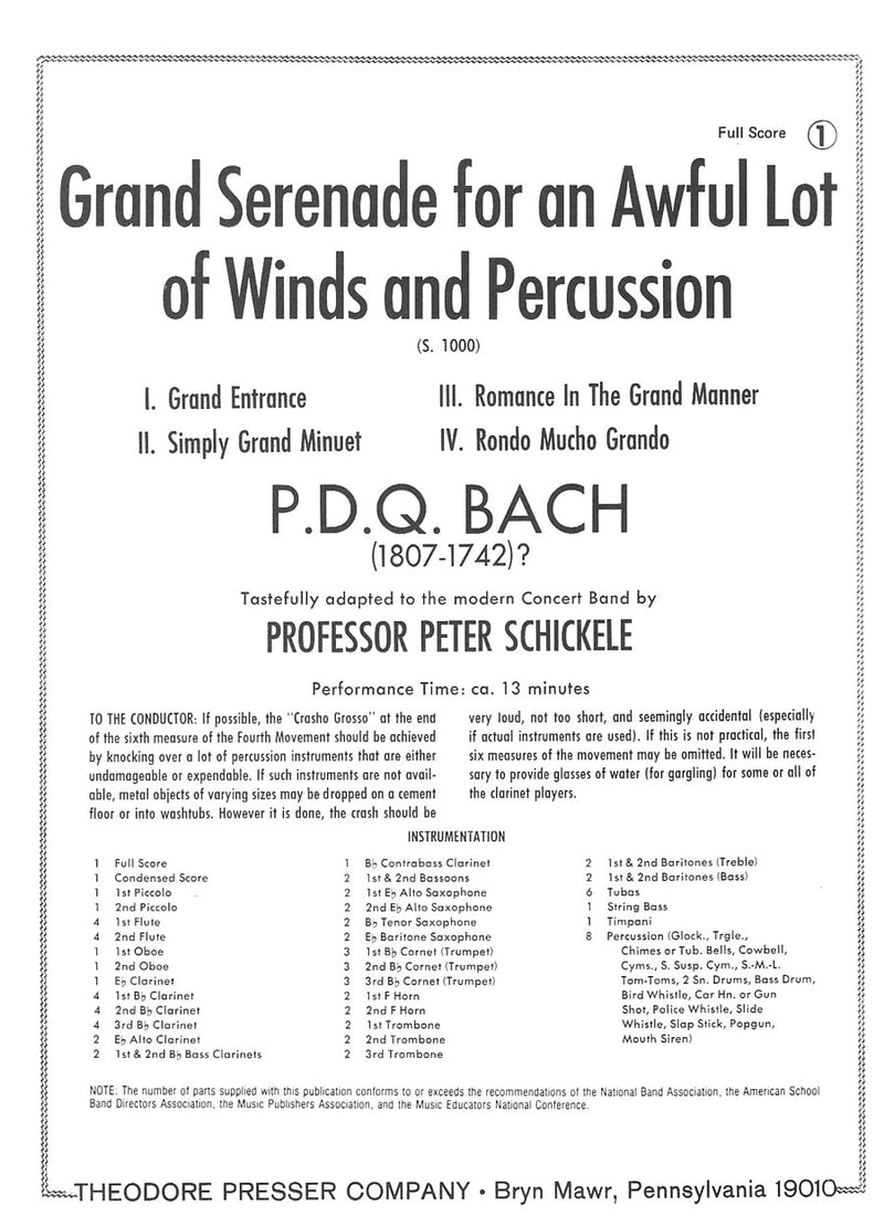 Grand Serenade for An Awful Lot of Winds and Percussion (Score Only)