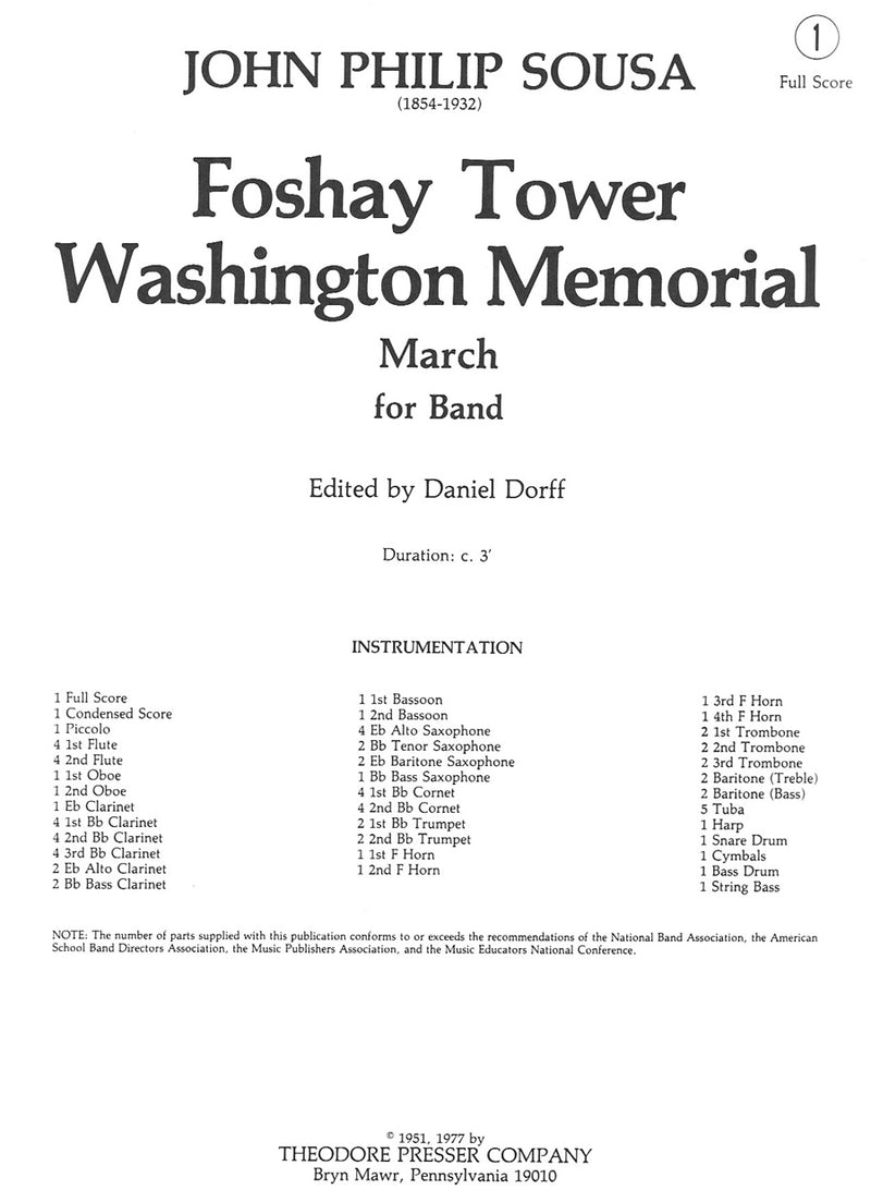 Foshay Tower Washington Memorial (Score Only)