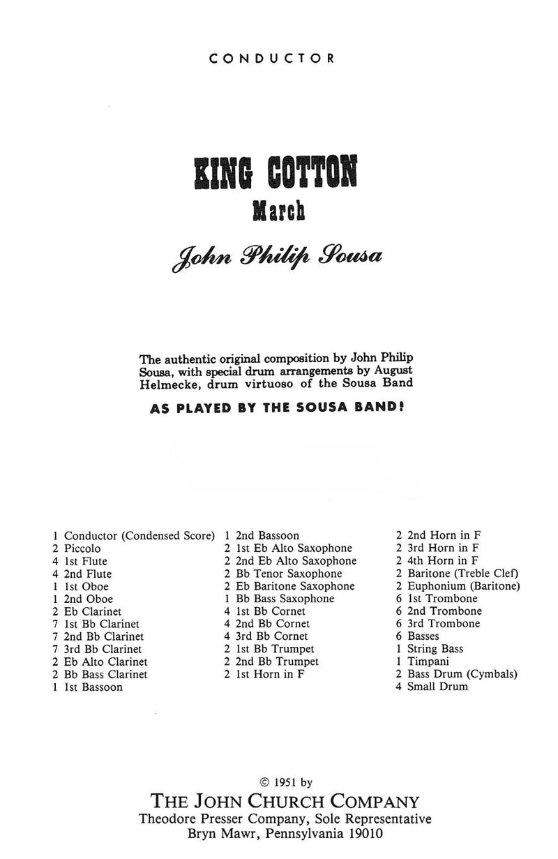 King Cotton March (Condensed Score)