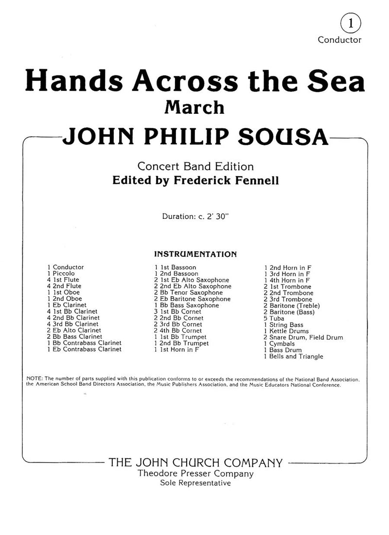 Hands Across The Sea, Concert Band (Condensed Score)