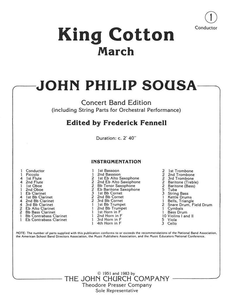 King Cotton March, ed. Frederick Fennell (Condensed Score)