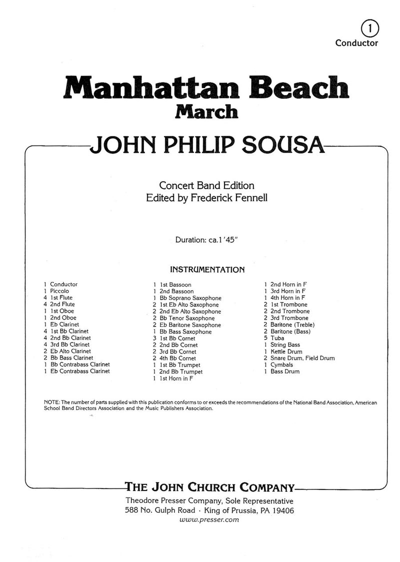 Manhattan Beach, ed. Frederick Fennell (Score & Parts)