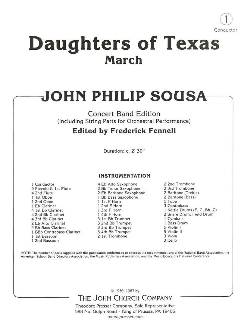 Daughters of Texas (Score Only)