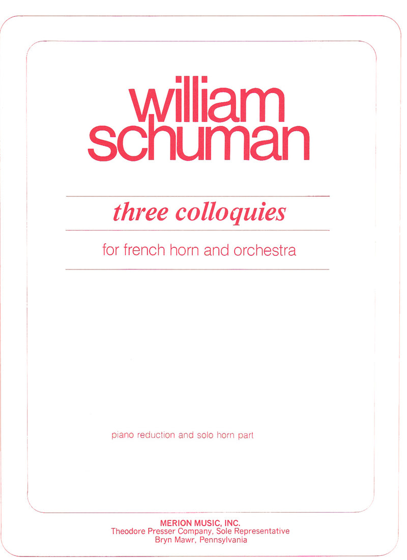 Three Colloquies (Score with Part)