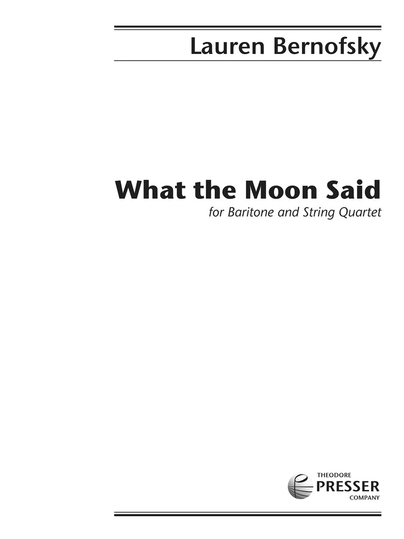What The Moon Said (Score Only)