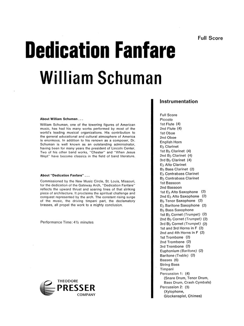 Dedication Fanfare (Score Only)