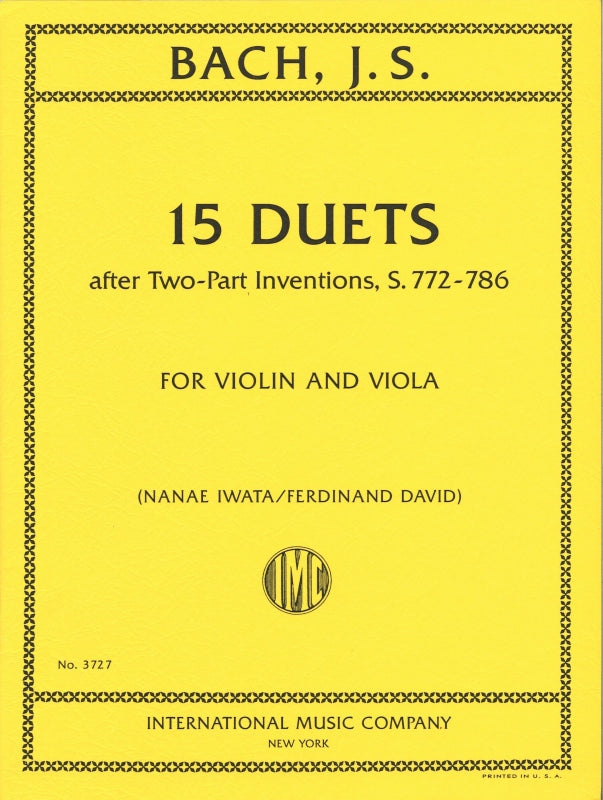 15 Duets after 2-part inventions, BWV772-786 (Iwata校訂)