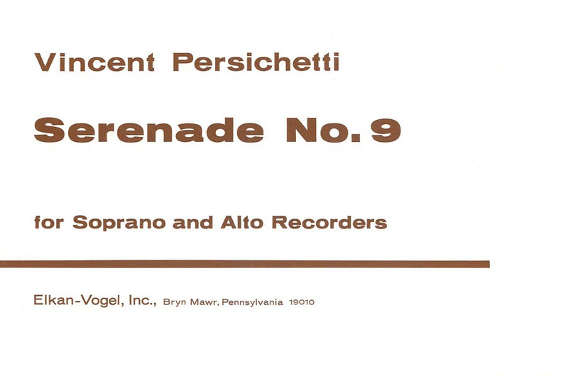 Serenade No. 9 (Soprano and Alto Recorders)