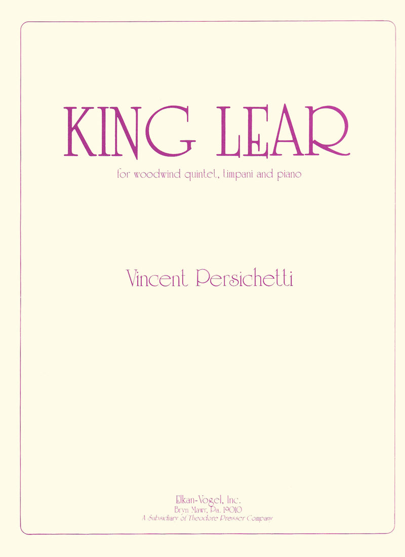 King Lear (Score & Parts)