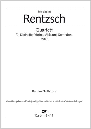 Quartett für Klarinette, Violine, Viola und Kontrabass [score]