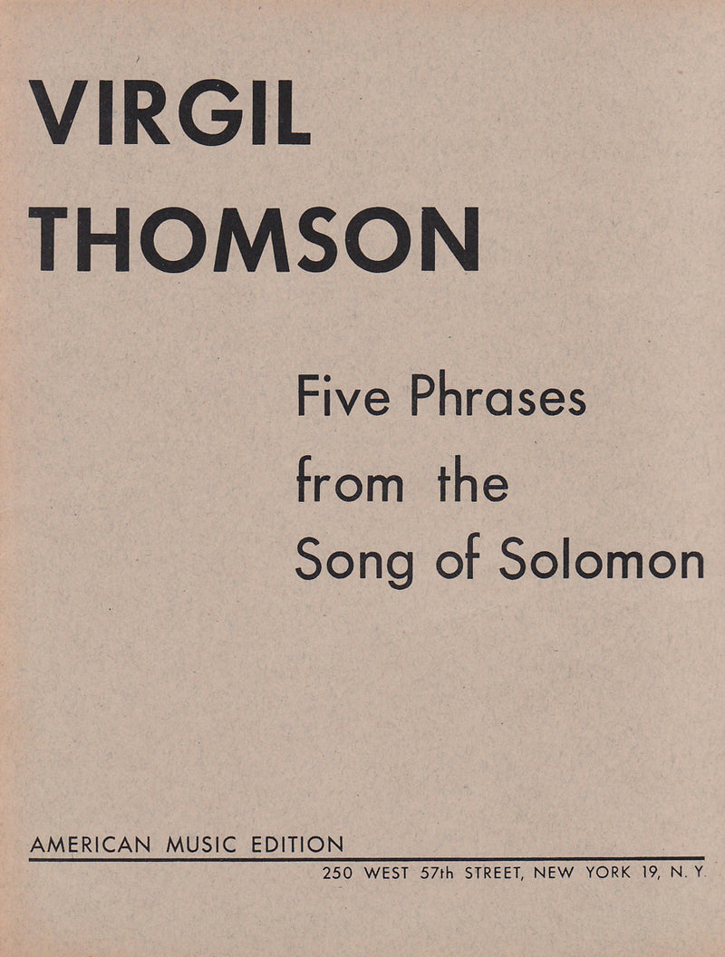 Five Phrases From The Song of Solomon