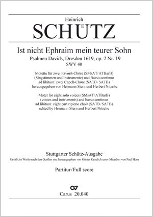 Ist nicht Ephraim mein teurer Sohn, SWV 40 (Score)