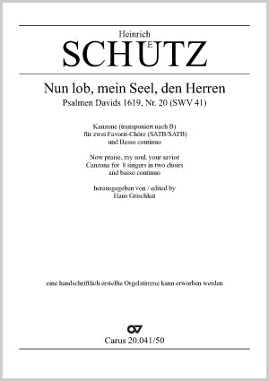 Nun lob, mein Seel, den Herren, SWV 41 (Transposed to B-flat)