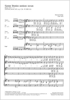 Cantate Domino (Lobsinget Gott dem Herrn), SWV 81 (G major) (Score)