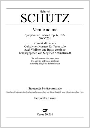 Venite ad me (Kommt alle zu mir), SWV 261 (Score)