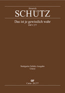 Das ist je gewisslich wahr, SWV 277 (Score)