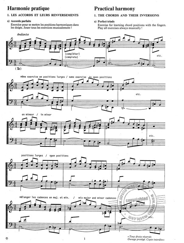 Cours d'improvisation pour les organistes, vol. 1: Tonal