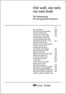 Wer weiß, wie nahe mir mein Ende. 28 Grabgesänge für drei gemischte Stimmen